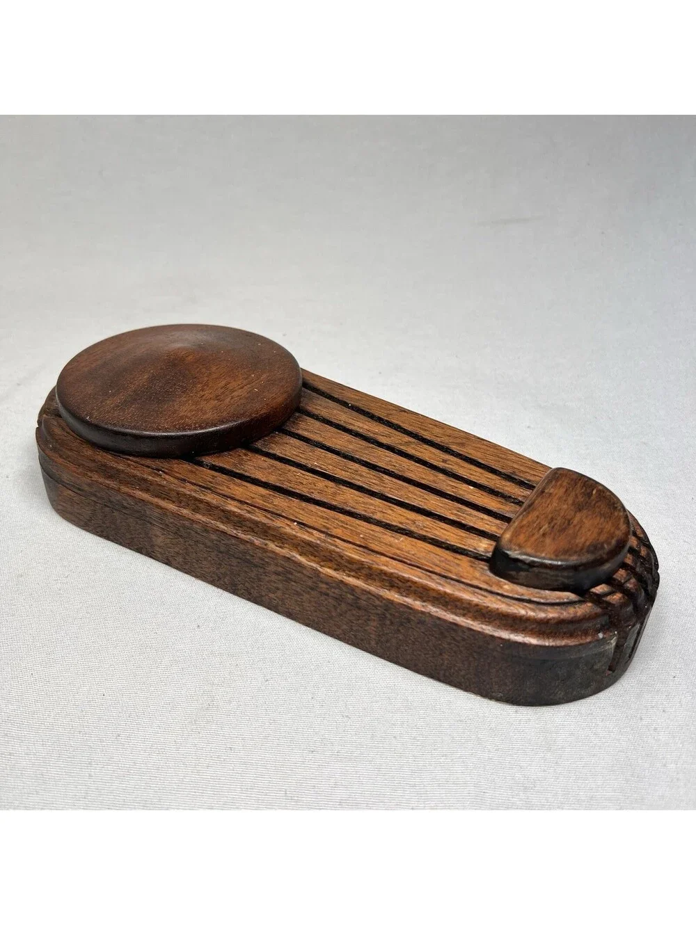Vintage Wooden Hanging Kitchen Knife Holder 5 Slots Wall Mount Japan